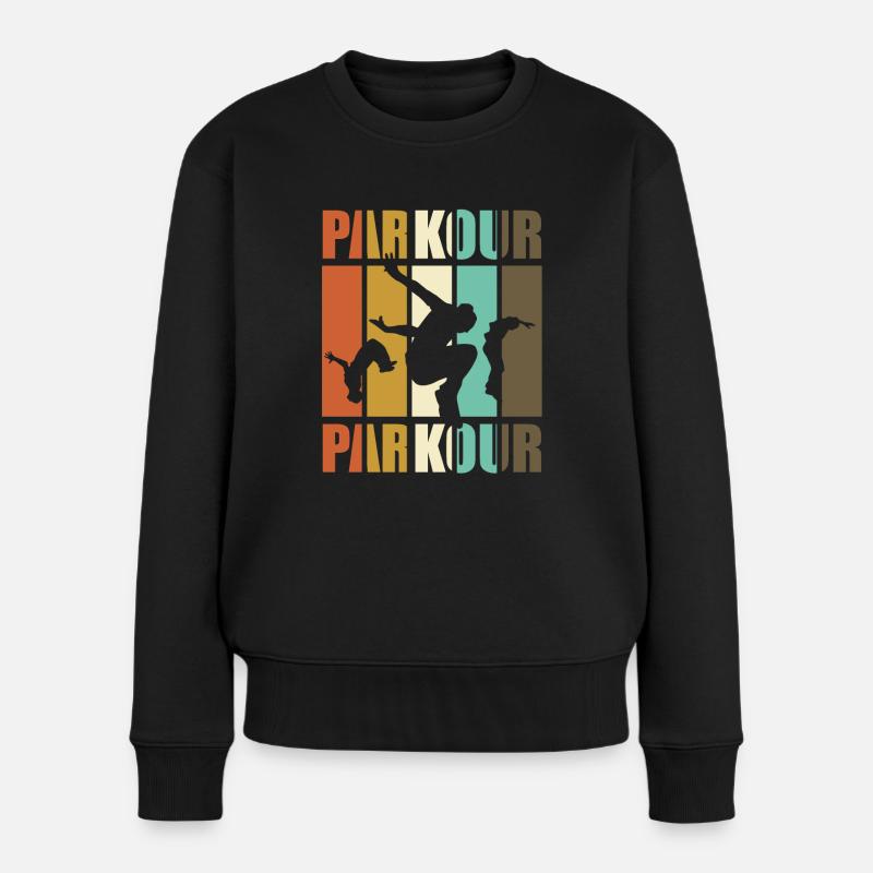 Parkour, parkour runner - vintage - Pull Premium bio Femme - noir