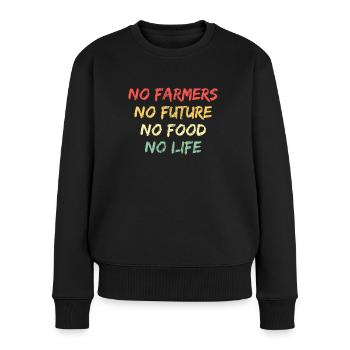 Landwirt Protest Bauern Demo - Frauen Premium Bio Pullover - Schwarz - Vorne - Julia (174cm)