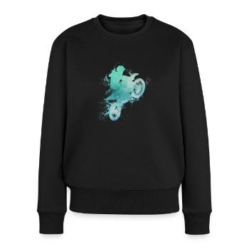 Dirt Bike Supercross Geschenk I Biker MX Motocross - Frauen Premium Bio Pullover - Schwarz - Vorne - Julia (174cm)