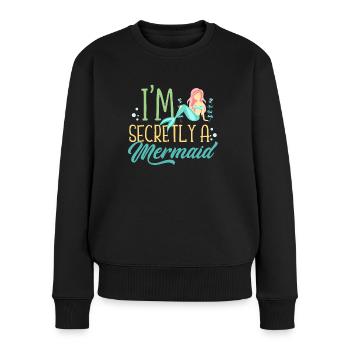 Meerjungfrau - Frauen Premium Bio Pullover - Schwarz - Vorne - Julia (174cm)