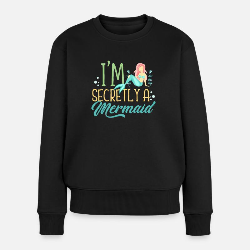 Meerjungfrau - Frauen Premium Bio Pullover - Schwarz