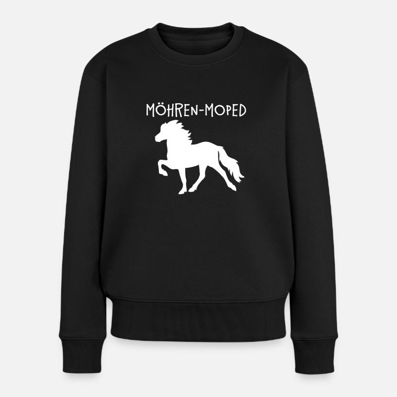 Möhren Moped Islandpferd - Frauen Premium Bio Pullover - Schwarz