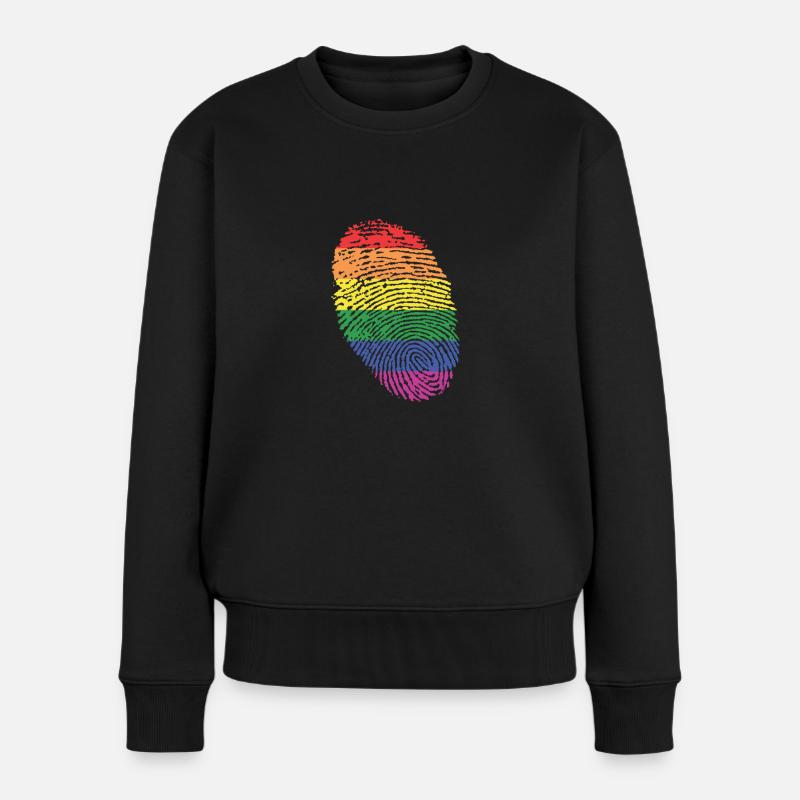 Regenbogenfahne - Frauen Premium Bio Pullover - Schwarz