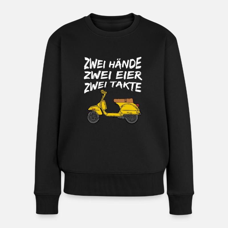 Zweitakter Motorroller - Frauen Premium Bio Pullover - Schwarz