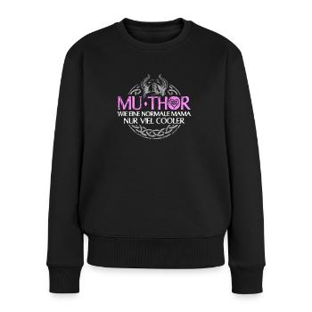 Muthor Wikinger Mama stolze Mutter & Wikingerfrau - Frauen Premium Bio Pullover - Schwarz - Vorne - Julia (174cm)