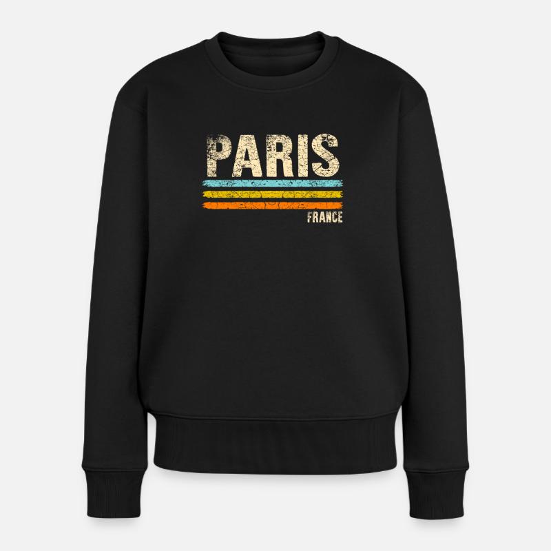 Paris - Frauen Premium Bio Pullover - Schwarz