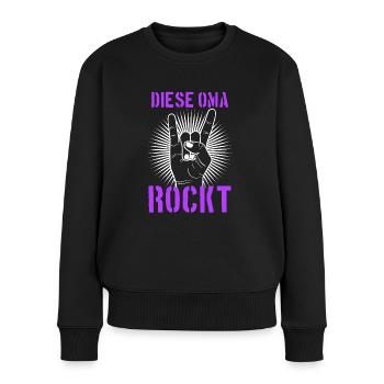 Diese Oma Rockt Großmutter Geschenk Rock Spruch - Frauen Premium Bio Pullover - Schwarz - Vorne - Julia (174cm)