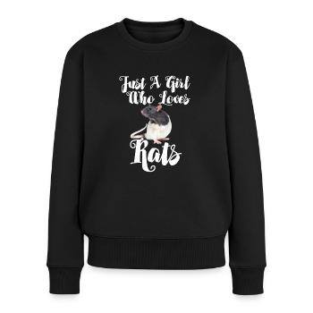 Rat Womens - Juste une fille qui aime les rats - Pull Premium bio Femme - noir - Devant - Julia (174cm)