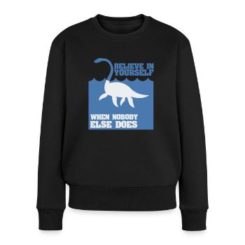 Lochness Nessie Schottland - Frauen Premium Bio Pullover - Schwarz - Vorne - Julia (174cm)
