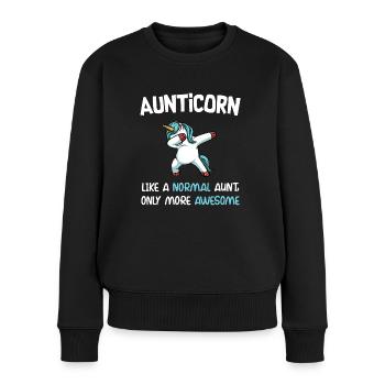 Aunticorn aunt unicorn birthday gift idea - Women's Premium Organic Jumper - black - Front - Julia (174cm)