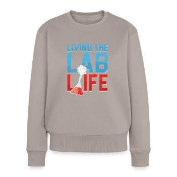 Living The Lab Life Laboratoire de laboratoire médical - Pull Premium bio Femme - taupe - Devant - Julia (174cm)