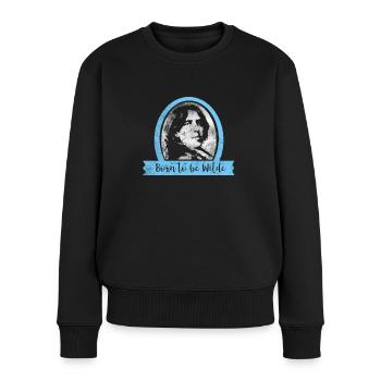 Born To Be Wilde Oscar Writer Literature Book Love - Women's Premium Organic Jumper - black - Front - Julia (174cm)