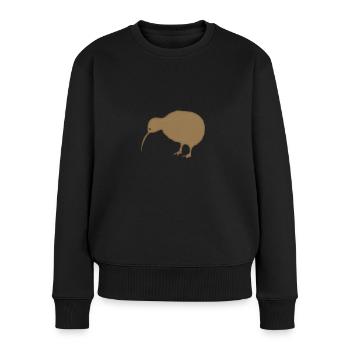Kiwi Vogel Neuseeland Lustig - Frauen Premium Bio Pullover - Schwarz - Vorne - Julia (174cm)