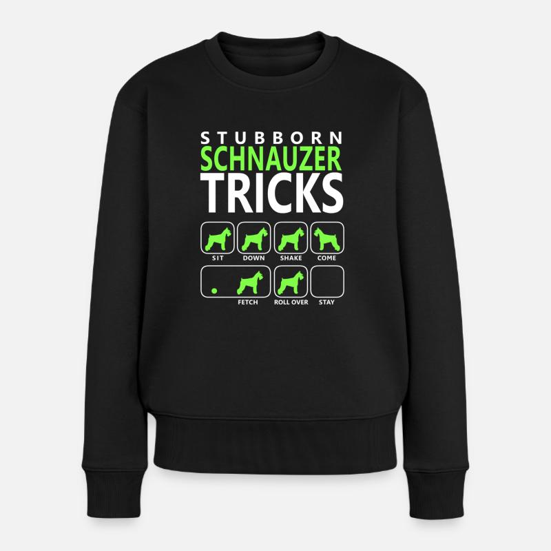 Hartnäckige Schnauzer-Tricks - Frauen Premium Bio Pullover - Schwarz