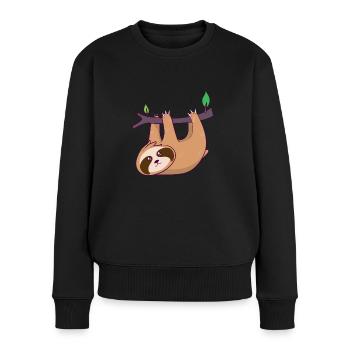 Sloth Sloth Sloth Chill Relax - Pull Premium bio Femme - noir - Devant - Julia (174cm)