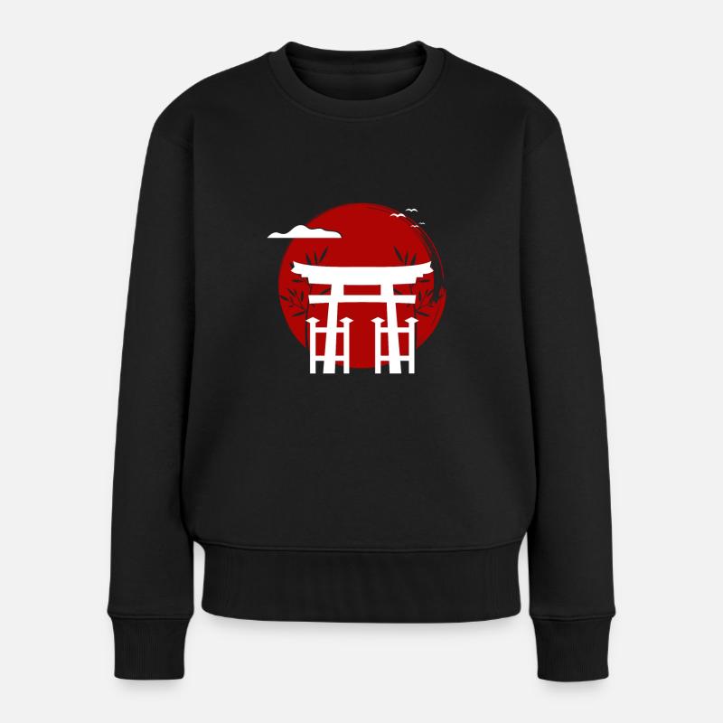 Japan - Frauen Premium Bio Pullover - Schwarz