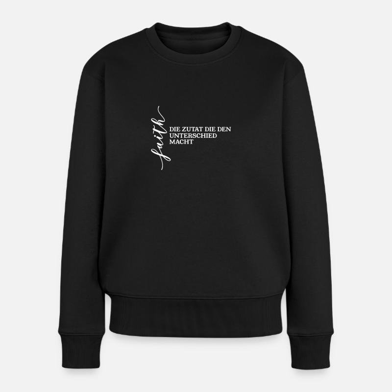 Glauben | Christliche Klamotten | Faith - Frauen Premium Bio Pullover - Schwarz