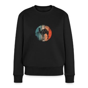 Dromadaire chameau - Pull Premium bio Femme - noir - Devant - Julia (174cm)