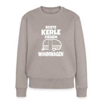 Wohnwagen - Frauen Premium Bio Pullover - Taupe - Vorne - Julia (174cm)