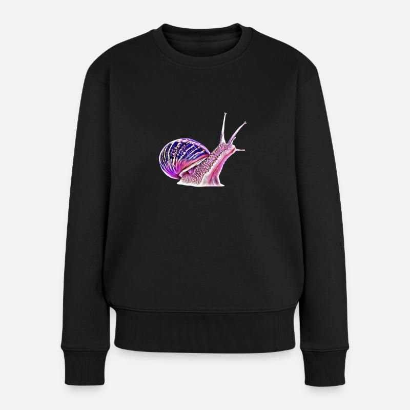 Schnecke - Frauen Premium Bio Pullover - Schwarz