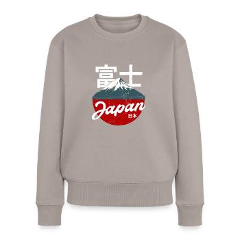 Japan - Frauen Premium Bio Pullover - Taupe - Vorne - Julia (174cm)