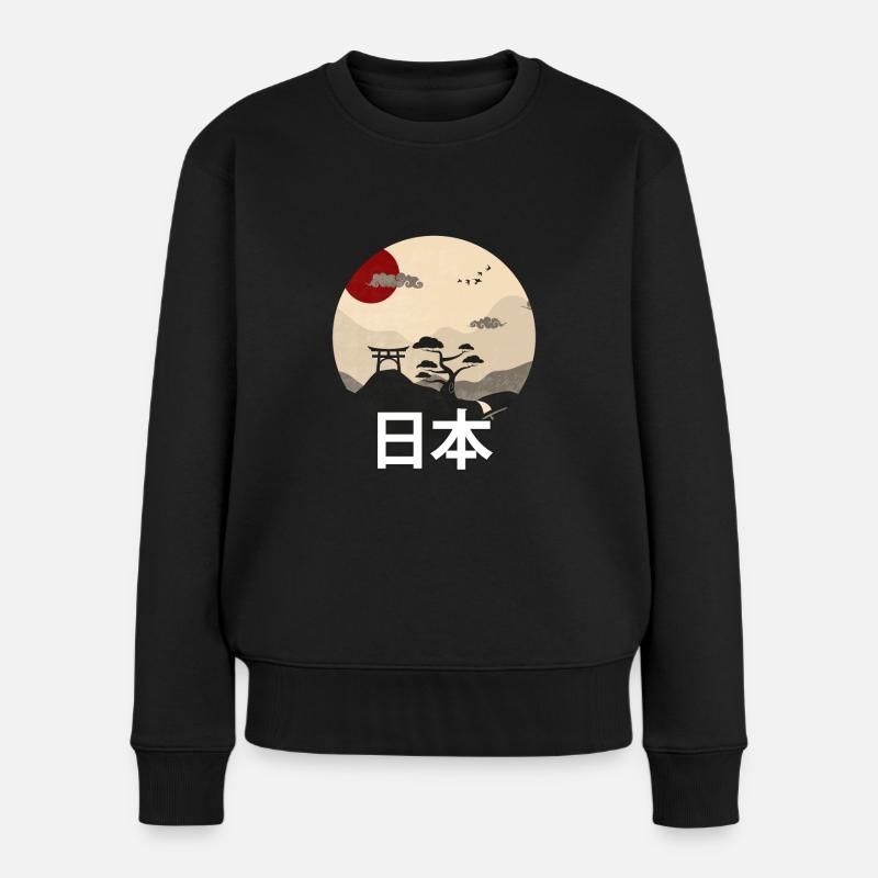 Japan - Frauen Premium Bio Pullover - Schwarz