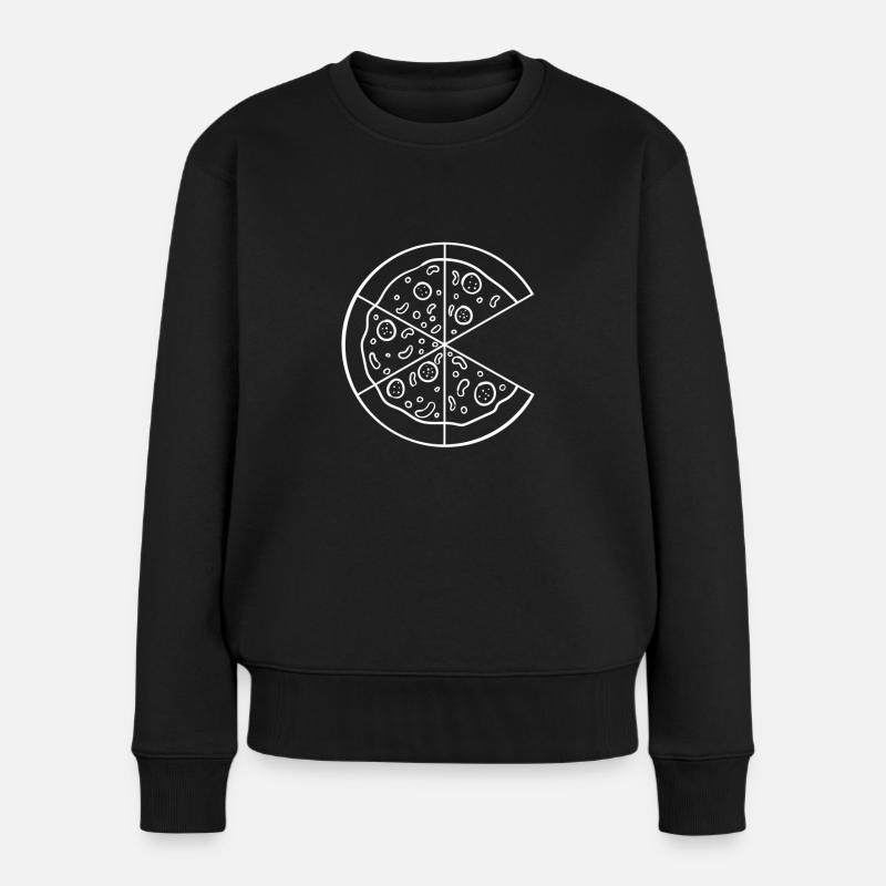 Partnerlook Couple Partner Paar Pärchen Pizza - Frauen Premium Bio Pullover - Schwarz