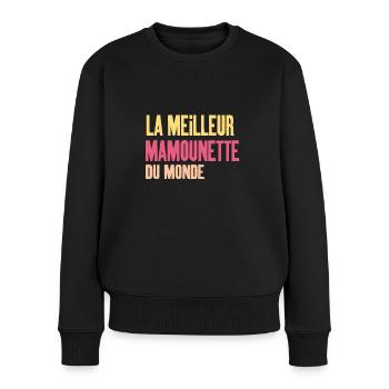 la meilleur Mamounette du monde - Pull Premium bio Femme - noir - Devant - Julia (174cm)
