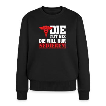 Anästhesie Pflegekraft Krankenpflege Geschenk - Frauen Premium Bio Pullover - Schwarz - Vorne - Julia (174cm)