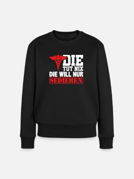 Anästhesie Pflegekraft Krankenpflege Geschenk - Frauen Premium Bio Pullover - Schwarz