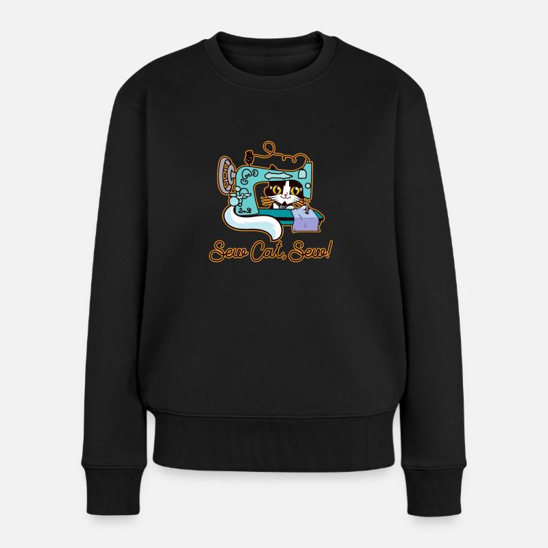 Couture chat hobby tailleur humour - Pull Premium bio Femme - noir