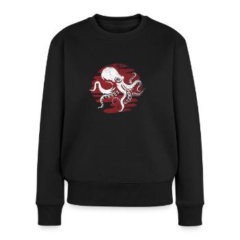 Oktopus Monster Seefahrer - Frauen Premium Bio Pullover - Schwarz - Vorne - Julia (174cm)