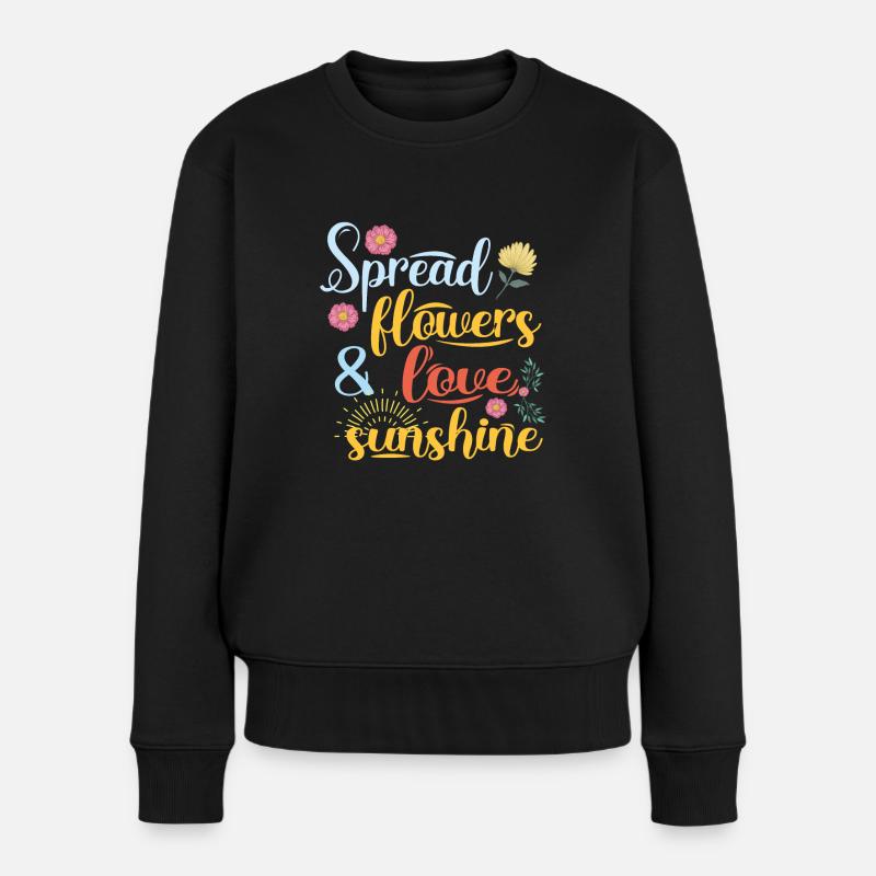 spread flowers blumen und liebeSpread Flowers Blum - Frauen Premium Bio Pullover - Schwarz