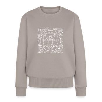 Cadeau de paresseux de Vitruve Leonardo Da Vinci - Pull Premium bio Femme - taupe - Devant - Julia (174cm)