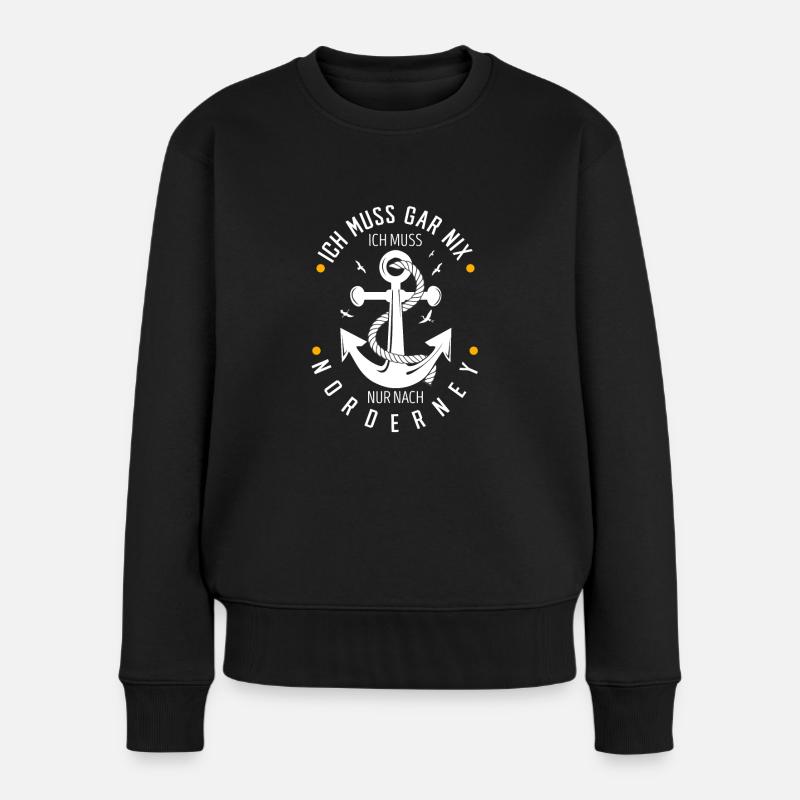 Norderney - Frauen Premium Bio Pullover - Schwarz