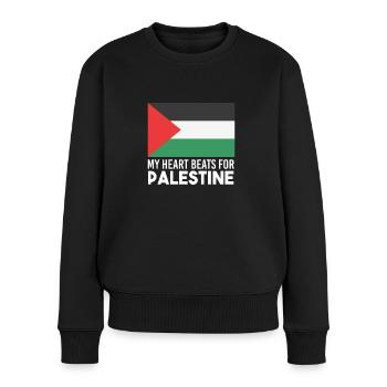 Palestine Bande de Gaza - Pull Premium bio Femme - noir - Devant - Julia (174cm)