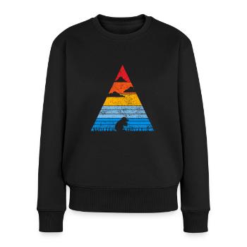 Retro Maulwurf Sunset Wühlmaus Spitzmaus Geschenk - Frauen Premium Bio Pullover - Schwarz - Vorne - Julia (174cm)