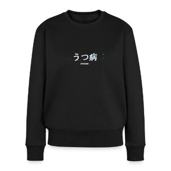 Dépression Glitch DÉPRESSION - Pull Premium bio Femme - noir - Devant - Julia (174cm)