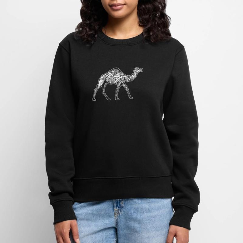 Kamel Kamel Blumenmuster Frauen Premium Bio Pullover