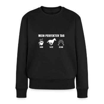 Reiterin Mein Perfekter Tag Reitsport Pferde - Frauen Premium Bio Pullover - Schwarz - Vorne - Julia (174cm)