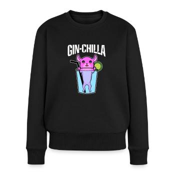 Gin Chilla Chinchilla Drink Süß Damen - Frauen Premium Bio Pullover - Schwarz - Vorne - Julia (174cm)
