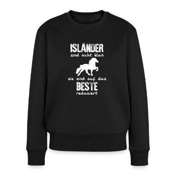 Isländer Sind Nicht Klein | Island-Pferde Reiter I - Frauen Premium Bio Pullover - Schwarz - Vorne - Julia (174cm)