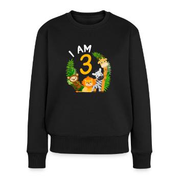 3. Geburtstag Geburtstagsshirt Dschungel Dritter - Frauen Premium Bio Pullover - Schwarz - Vorne - Julia (174cm)