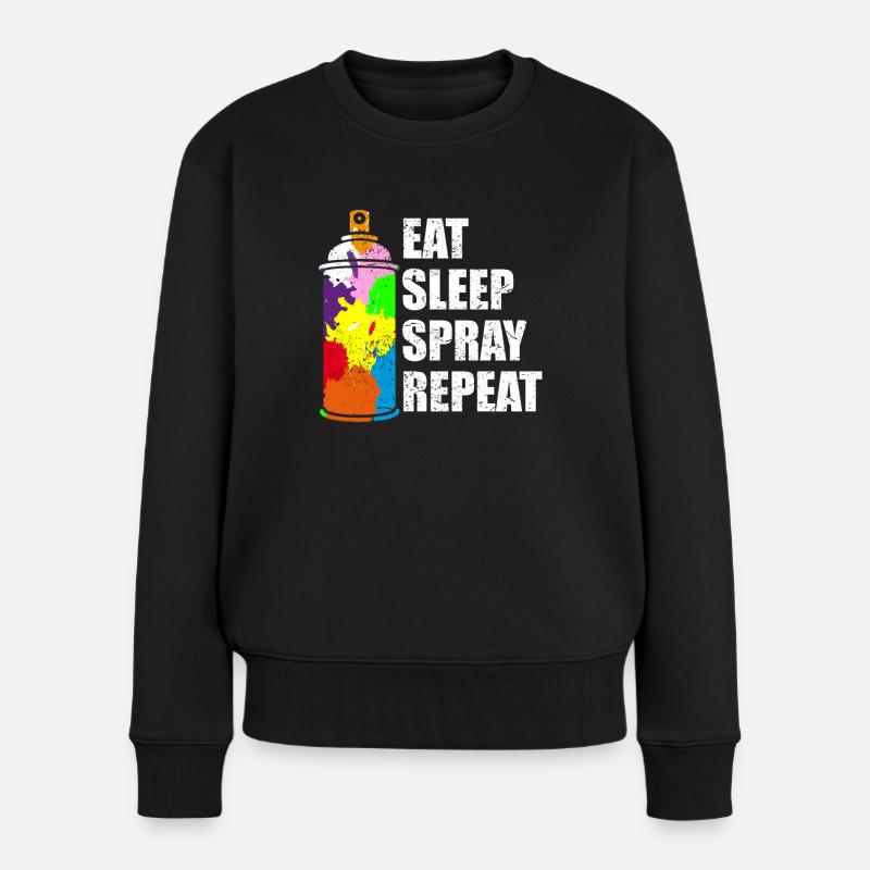 Graffiti Sprühdose Sprayer Spruch Geschenkidee - Frauen Premium Bio Pullover - Schwarz