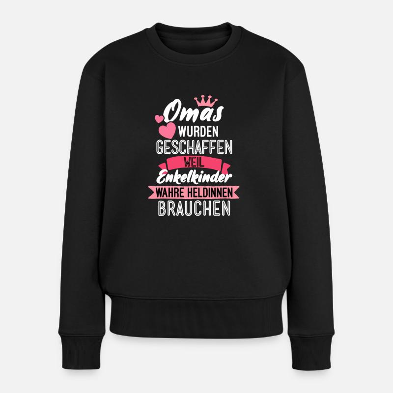 Oma Geschenk Omi Großeltern Beste Oma - Frauen Premium Bio Pullover - Schwarz