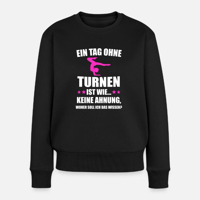 Turnen Gymnastik Turner Geschenk - Frauen Premium Bio Pullover - Schwarz