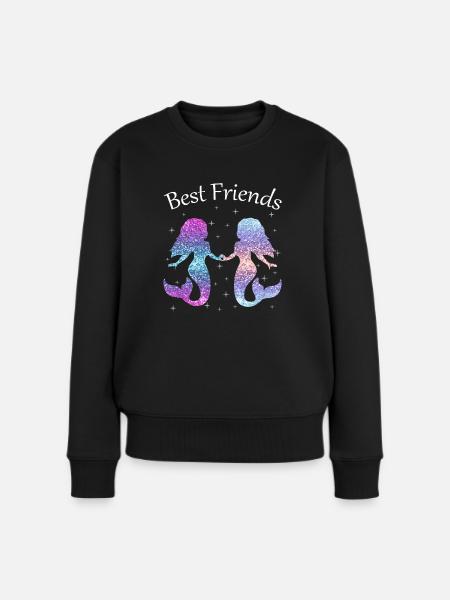 Best Friends Beste Freundin Meerjungfrau Geschenk - Frauen Premium Bio Pullover - Schwarz