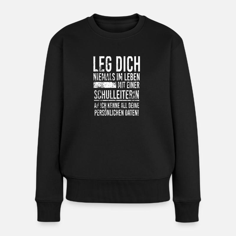 Schulleiterin - Frauen Premium Bio Pullover - Schwarz