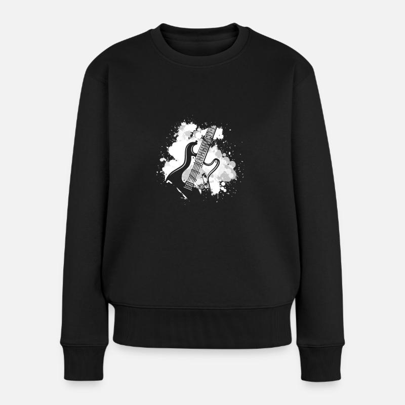 Gitarre Gitarrist Geschenk - Frauen Premium Bio Pullover - Schwarz