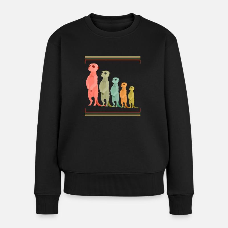 Erdmännchen - Frauen Premium Bio Pullover - Schwarz